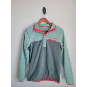 Columbia 1/4 Snap Two Tone Fleece Pullover Greens Sz M